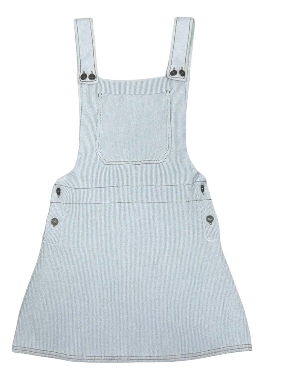 Zara Light Blue Knit Jumper Overall Mini Dress Size Small NWT - Picture 2 of 7